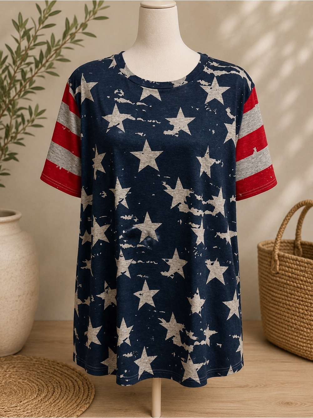Stars & Stripes Short Sleeve Tee - Navy / Red